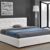 Doppelbett Bettkasten Klappbett Polsterbett Bettgestell Bett Lattenrost Kunstleder (140x200cm, Weiß) -