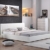i-flair® - Designer Polsterbett, MONACO Bett 140x200 cm weiß - alle Farben & Größen - 