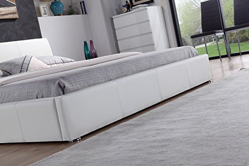 i-flair® - Designer Polsterbett, MONACO Bett 140x200 cm weiß - alle Farben & Größen -