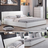 i-flair® - Designer Polsterbett, MONACO Bett 140x200 cm weiß - alle Farben & Größen -