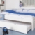 Kinderbett / Jugendbett "Easy Sleep" K1/1h inkl. 2. Liegeplatz und 2 Abdeckblenden, 90 x 200 cm Buche Vollholz massiv weiß lackiert -