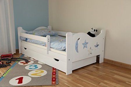 Kinderbett Jugendbett Juniorbett Massivholz mit Matratze 160x80cm (weiss) -