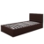 Kunstlederbett 90x200 cm mit integriertem Lattenrost und Bettkasten in 3 verschiedenen Farben - 