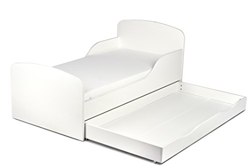Leomark KINDERBETT 140x70 mit Schublade Funktionsbett Einzelbett mit Matratze Motiv: weiß Sehr Einfache Montage, Bettkasten -