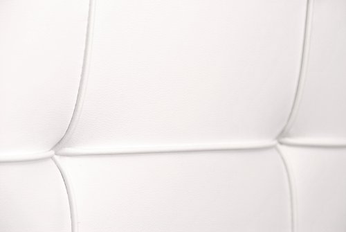 SAM® Polsterbett Zarah weiß 180x200 cm, Bett mit chrom-farbenen Füßen, Kopfteil modern im abgesteppten Design, Doppelbett auch als Wasserbett geeignet -